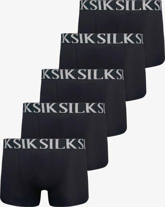 Siksilk Boxers Negros para Hombres, Paquete de 5 XXL