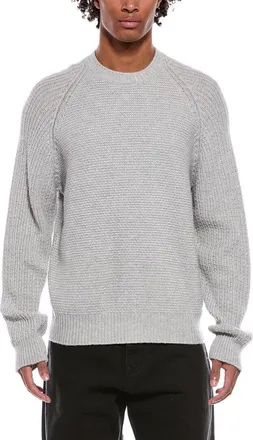 Palm Angels Curved Wool & Cashmere-Blend Crewneck Sweater