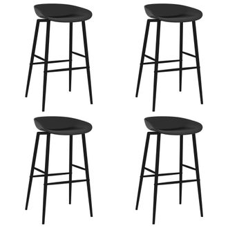 vidaXL Taburetes De Cocina 4 Unidades Negro Vidaxl