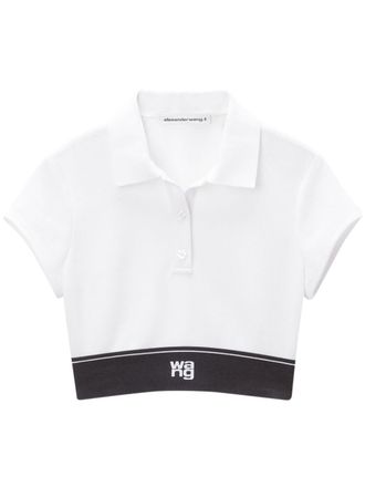 Alexander Wang Cheerleader cropped polo top - White
