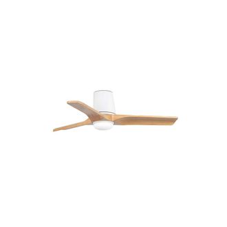 Netlighting Heywood Tub 90cm LED Ceiling Fan Matt White Pine Blades CCT
