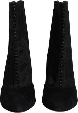 Dolce & Gabbana Black Mesh Stiletto Heels Ankle Boots Womens Shoes (Pre-Owned)