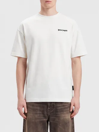 Palm Angels Black Cotton Crew Neck T-Shirt with Contrast Logo
