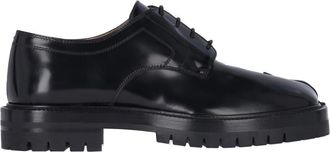 Maison Margiela Black Brushed Leather Tabi Derby Shoes