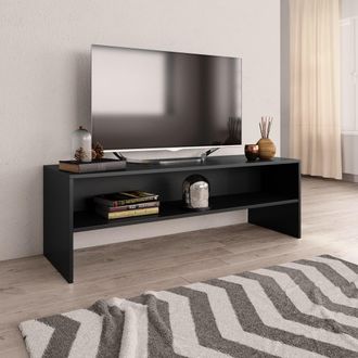 Berkfield Home TV Cabinet Black 120x40x40 cm Engineered Wood | Size: 120 x 40 x 40 cm
