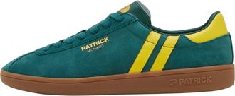 Patrick Mens Monaco Su&egrave;de Cupsole Sneakers (Groen/Geel)