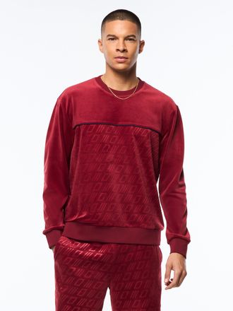 Sergio Tacchini Bandiera Debossed Velour Crewneck