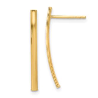 Diamond2Deal 10K Yellow Gold Polished Bar Shape Drop Dangle Earrings