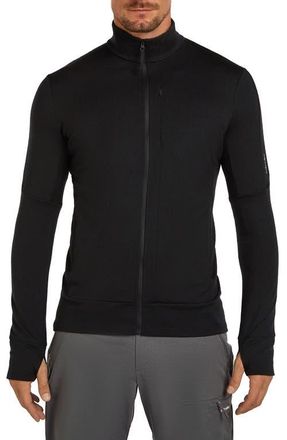 Icebreaker Mens Merino 260 Quantum Long Sleeve Zip Jacket in Black at Nordstrom, Size Xx-Large
