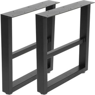 OEM Patas De Mesa De Hierro Negro - Juego De 2 - Dimensiones: 39,5 X 8 X 44,5 Cm - Carga M&aacute;xima: 363 Kg - Montaje R&aacute;pido Con Tornillos Incluidos