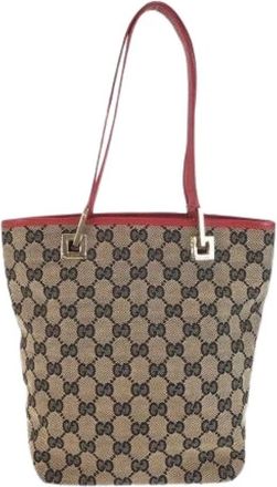 Gucci Pre-owned Bucket Bags, female, Multicolor, Size: ONE SIZE Pre-owned GG Canvas Tote Bag