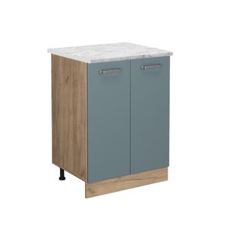 Vicco Mueble Bajo De Cocina R-line, Gris Azulado, 60 Cm Et M&aacute;rmol