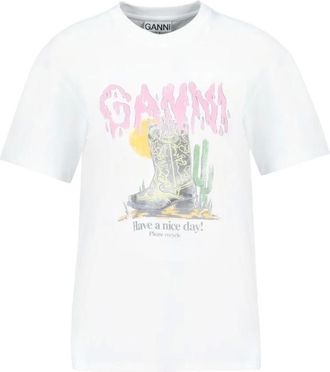 Ganni Mujer, Camisetas, Blanco, Talla: M