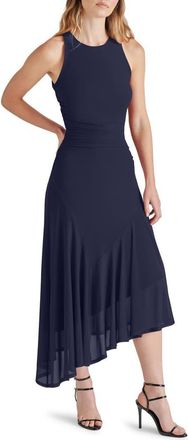 Steve Madden Laney Asymmetric Mesh Dress in Marine at Nordstrom, Size X-Small