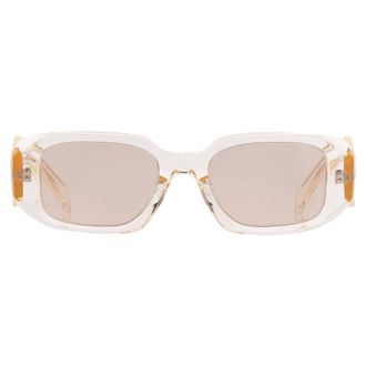 Prada Ivory Mirror Silver Rectangular Ladies Sunglasses PR 17WSF 19X30N 51