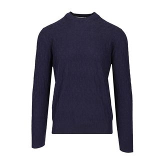 Ballantyne Cotton and Cashmere Jumper - male - Ballantyne - Round-neck Knitwear - Blue - 2XL - Knitwear