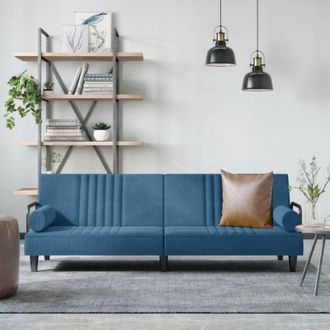 vidaXL Vidaxl - Divano Letto con Braccioli Blu in Velluto