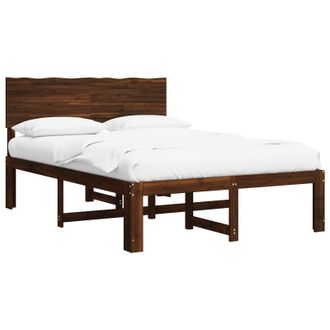 vidaXL Cama Doble Con Cabecero Rostock Marr&oacute;n Oscuro 120 X 190 Cm Vidaxl