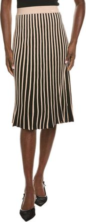 T Tahari Bicolor Flare Midi Skirt