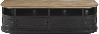 Maisons du monde Mueble TV negro con 4 puertas y estantes