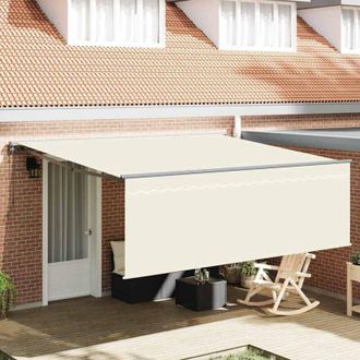 vidaXL Toldo Retr&aacute;ctil Manual Crema 400 X 300 Cm Tela Vidaxl