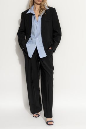 Alexander Wang Pants With Logo, Womens, Black