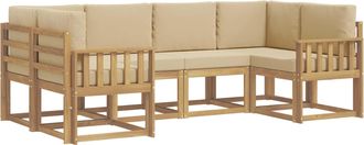 vidaXL Conjunto De Sof&aacute;s De Exterior 6 Uds. Y Beige Vidaxl