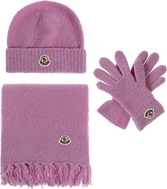 Moncler Conjunto Rosa de Bufanda- Gorro y Guantes - Accessories - Mujer - Rosa - S