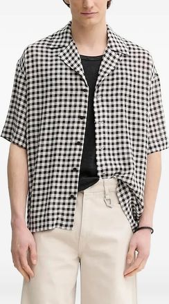 Won Hundred Camicia a maniche corte a quadri - Nero