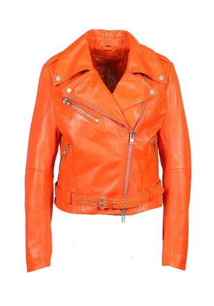 Freaky Nation Lederjacke FREAKY NATION In the Club-FN, Damen, Gr. M (38), rot (feuerrot), 100% Leder, Jacken Lederjacke