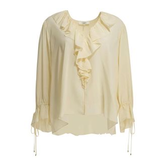 Chlo&eacute; Blusa con cuello en V y volantes - Blouses & Shirts - Mujer - Blanco - M