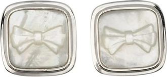 Shushu/Tong Oorstekers met Folie Lint - Dames - Oorbellen - Wit - ONE Size - Accessoires