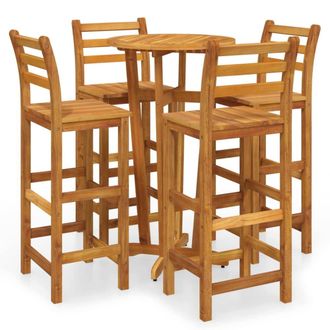 Berkfield Home 5 Piece Garden Bar Set Solid Wood Acacia in Brown