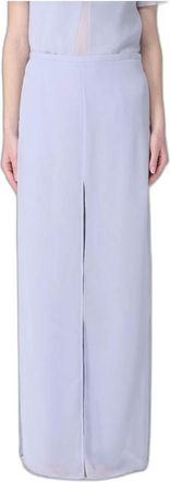 Emporio Armani Pantaloni Palazzo in Chiffon - - Trousers - Donna - Viola - S
