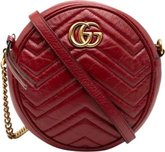 Gucci Pre-owned Cross Body Bags, female, Red, Size: ONE SIZE Pre-owned Leather Crossbody Bag