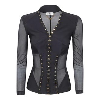 Elisabetta Franchi Light Jackets, female, Black, Size: M Giacca