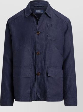 Ralph Lauren herringbone utility jacket long sleeve collar