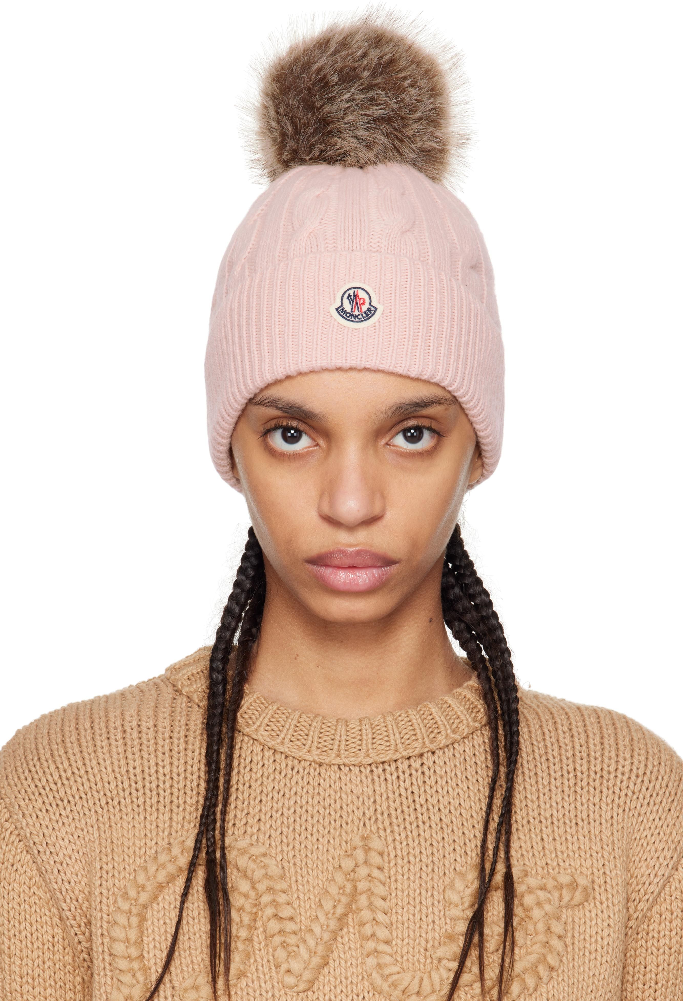 ニットキャップ・ビーニー MONCLER HATS PINK Pink Hat with Pom-pom Moncler - Vitkac GB