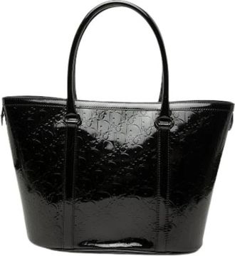 Dior Pre-owned Embossed Patent Leather Tote Bag - Dames - Vintage Shopper - Zwart - ONE Size - Leer - Vintage