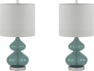 Home Outfitters Blue Table Lamp Set of 2, Great for Bedroom, Living Room, Casual