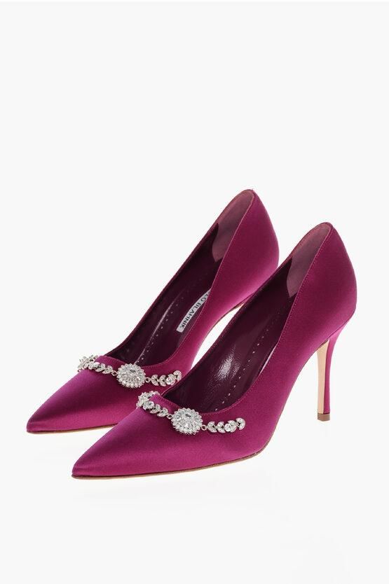 Pumps Tacco 10cm Manolo Blahnik Pumps In Satin LAMIKPUMP Con