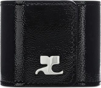 Courr&egrave;ges Armband met logoplakkaat - Zwart