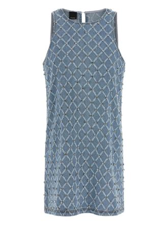 Pinko Amorino jacquard crystal mini dress - Blue