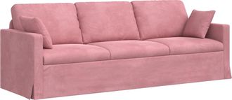 vidaXL Sof&aacute; Rosa 228 X 78 X 80 Cm Terciopelo Vidaxl