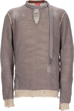 Diesel Distressed Cotton Knit Sweater