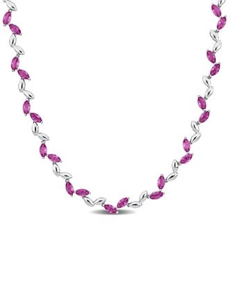 Rina Limor Silver 20.39 Ct. Tw. Lab-Grown Sapphire Necklace