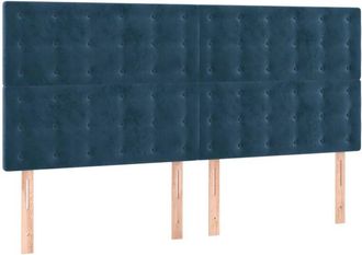 vidaXL Cabecero Con Luces Led Terciopelo Azul Oscuro 180x5x118/128 Cm Vidaxl