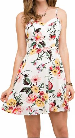 Entro Ready For Spring Floral A-Line Dress In Ivory