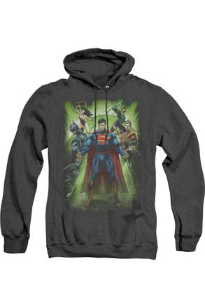 Gildan Justice League of America Power Burst Adult Heather Hoodie / Hooded Sweatshirt