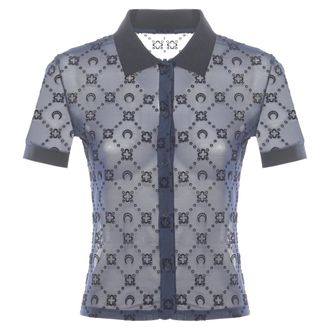 Marine Serre Monogram Mesh Shirt - Dames - Polos - Blauw - S - Tops